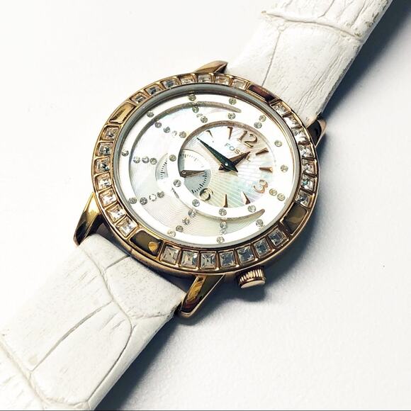 Fossil Rose Gold & White Watch ES-2047 - Picture 1 of 9